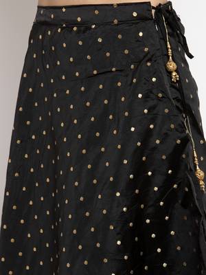 Black printed silk skirts 5