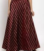 Maroon printed silk skirts