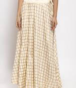 Cream printed rayon skirts