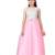 Pink plain polyester kids-girl-gowns