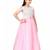 Pink plain polyester kids-girl-gowns