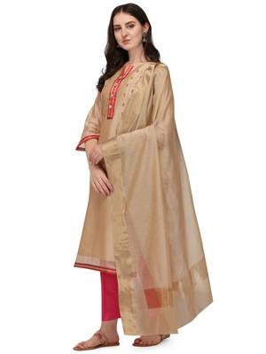 Beige embroidered viscose long-kurtis 2