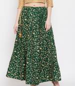 Green embroidered silk skirts