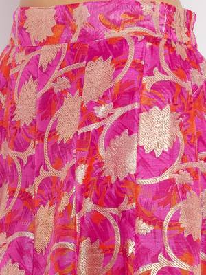 Magenta printed silk skirts 4