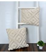 Cotton Canvas Tufted Cushion Cover  Diamond  24 Inches  Pack of 1