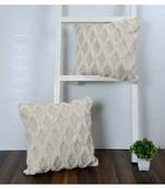 Cotton Canvas tufted Cushion Cover  Zigzag  18x18 Inches  Pack of 1