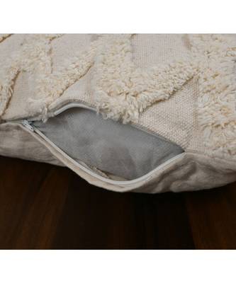 Cotton Canvas tufted Cushion Cover  Zigzag  18x18 Inches  Pack of 1 4