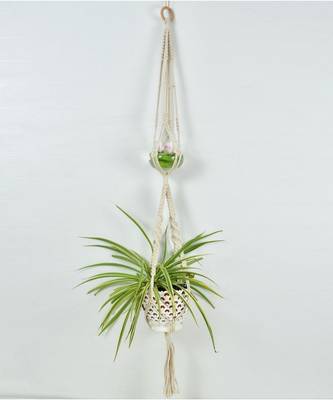 JUTE Plant Hanger  2-Tier  Ring  Pack of 1 2