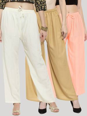 Multicolor plain rayon palazzo-pants 1