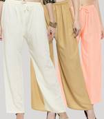 Multicolor plain rayon palazzo-pants