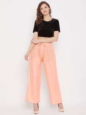 Multicolor plain rayon palazzo-pants 2