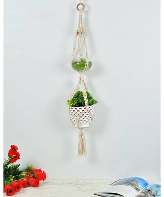 JUTE Multi Plant Pot Hanger  2 Tier 1