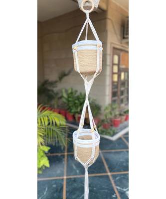JUTE Multi Plant Pot Hanger  2 Tier 4