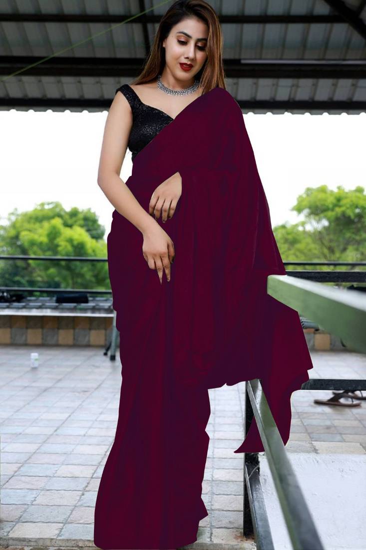 Fancy Designer Exclusive Party Wear Ethnic Tunic Saree & Unstitched Blouse