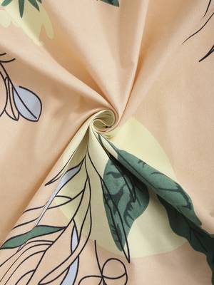 PEACH ORANGE FLORAL 210 TC Cotton 1 King Bedsheet with 2 Pillow Covers 4