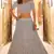 Light-purple thread embroidery crepe semi stitched lehenga