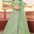 Light-green resham embroidery organza semi stitched lehenga