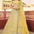 Yellow resham embroidery organza semi stitched lehenga