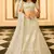 Off-white thread embroidery organza semi stitched lehenga