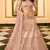 Light-purple thread embroidery organza semi stitched lehenga