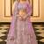 Purple sequins, resham, zari, dori, zarkan, gota, embroidered organza Semi Stitched Lehenga