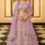 Purple resham embroidery organza semi stitched lehenga