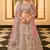 Light-purple resham embroidery organza semi stitched lehenga