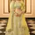 Yellow resham embroidery organza semi stitched lehenga