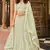 Light-green thread embroidery organza semi stitched lehenga
