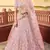 Light-purple thread embroidery organza semi stitched lehenga