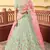 Light-green thread embroidery organza semi stitched lehenga