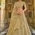 Dark-beige thread embroidery organza semi stitched lehenga