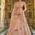 Light-pink thread embroidery organza semi stitched lehenga