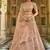 Light-pink thread embroidery organza semi stitched lehenga