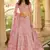 Pink sequins art silk semi stitched lehenga