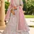 Light-purple thread embroidery crepe semi stitched lehenga