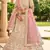 Light-peach thread embroidery crepe semi stitched lehenga