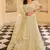 Light-cream gota crepe semi stitched lehenga