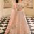 Peach gota patti, zarkan and dori embroidered crepe Semi Stitched Lehenga