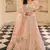 Peach gota crepe semi stitched lehenga