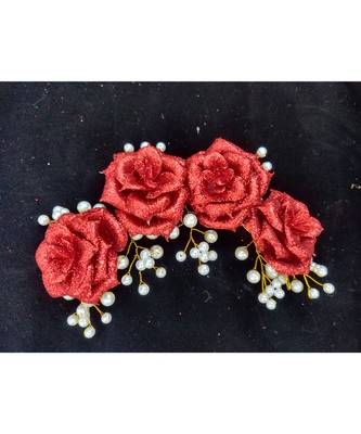 Maroon metallic Hair Comb 1