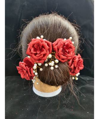 Maroon metallic Hair Comb 2