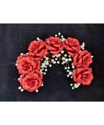 Maroon metallic Hair Comb 1