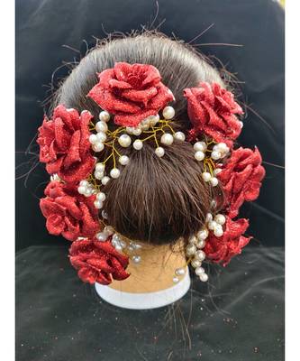Maroon metallic Hair Comb 2