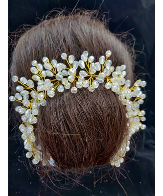 White metallic Hair Comb 2