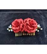 Maroon metallic Hair Comb