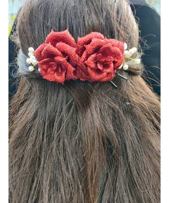 Maroon metallic Hair Comb 2