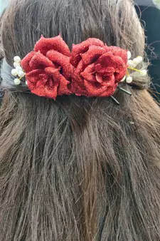 Maroon metallic Hair Comb