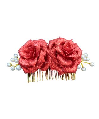 Maroon metallic Hair Comb 3