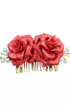 Maroon metallic Hair Comb